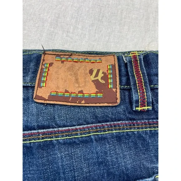 Vintage Coogi Jeans Mens 38X35 Blue Denim Baggy Embroidered Streetwear Y2K Flaps